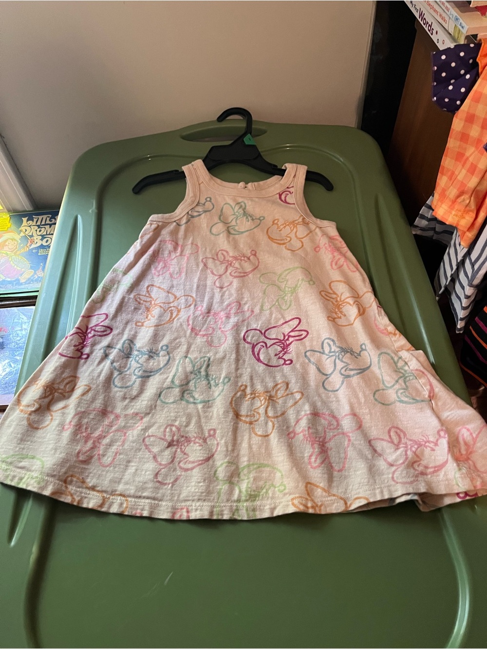 GAP Cream Tank Dress with Pastel Multi-Character Print